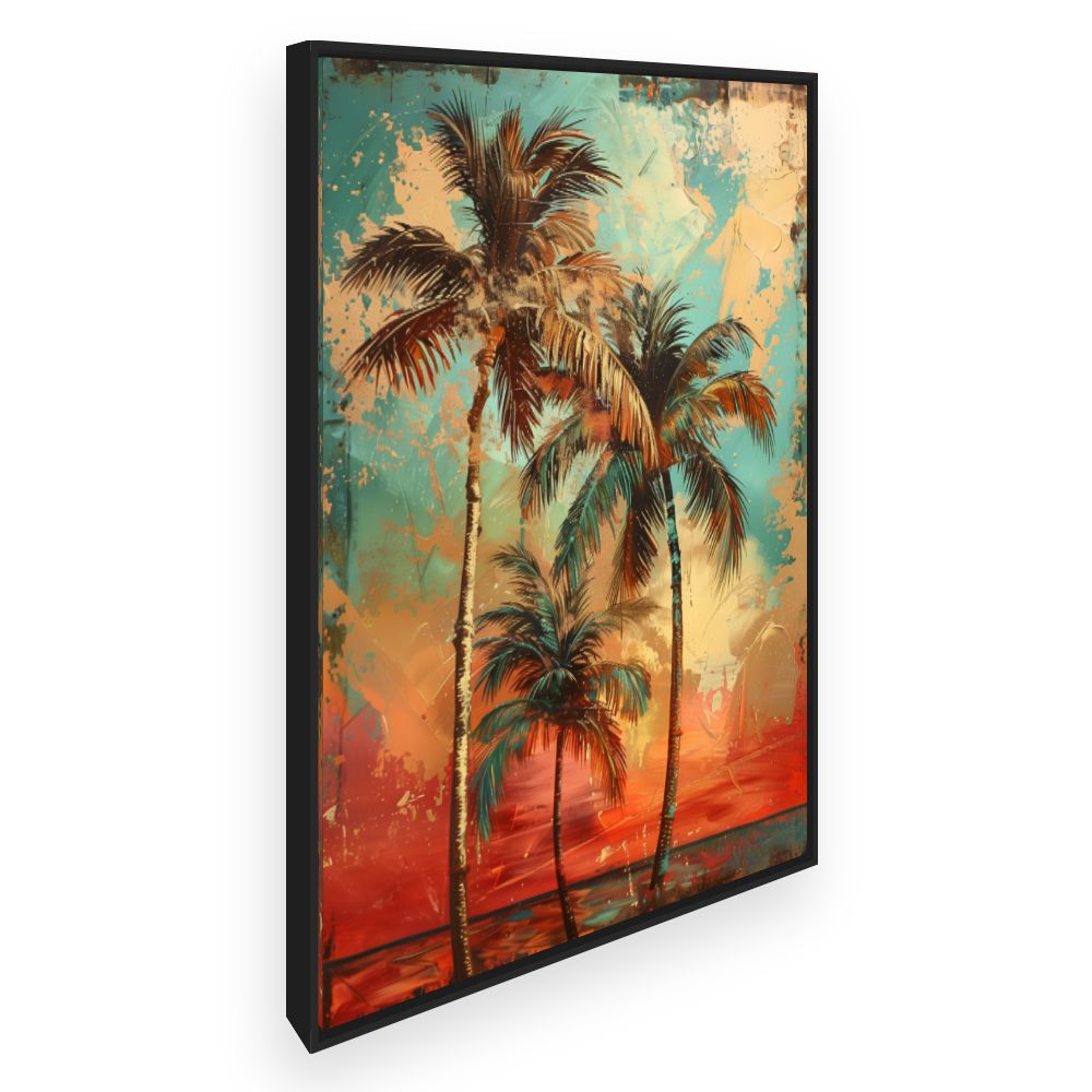 Toile Palmiers tropicaux vibrants