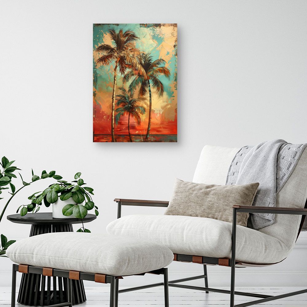 Tableau Palmiers tropicaux vibrants