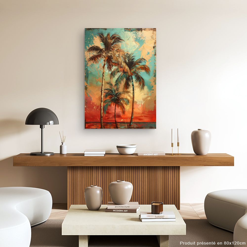 Tableau Palmiers tropicaux vibrants