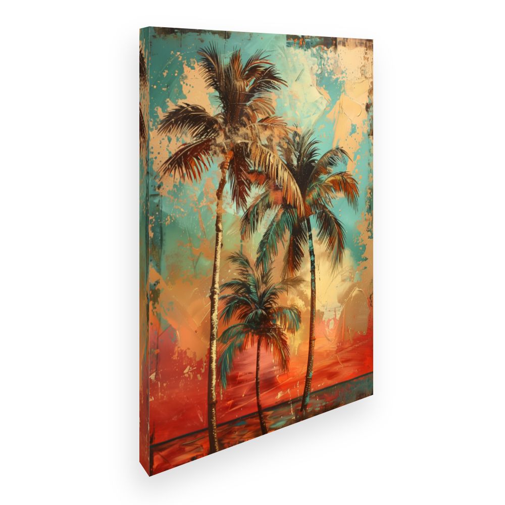 Toile Palmiers tropicaux vibrants
