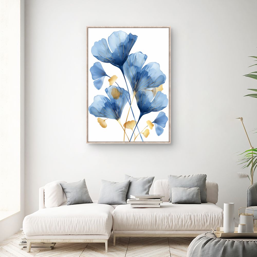Tableau Fleurs élégantes dorées