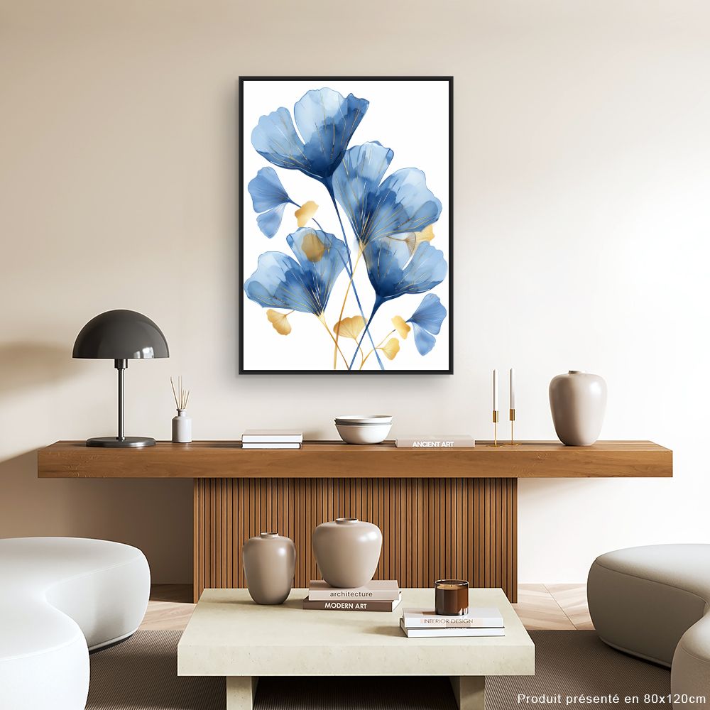 Tableau Fleurs élégantes dorées