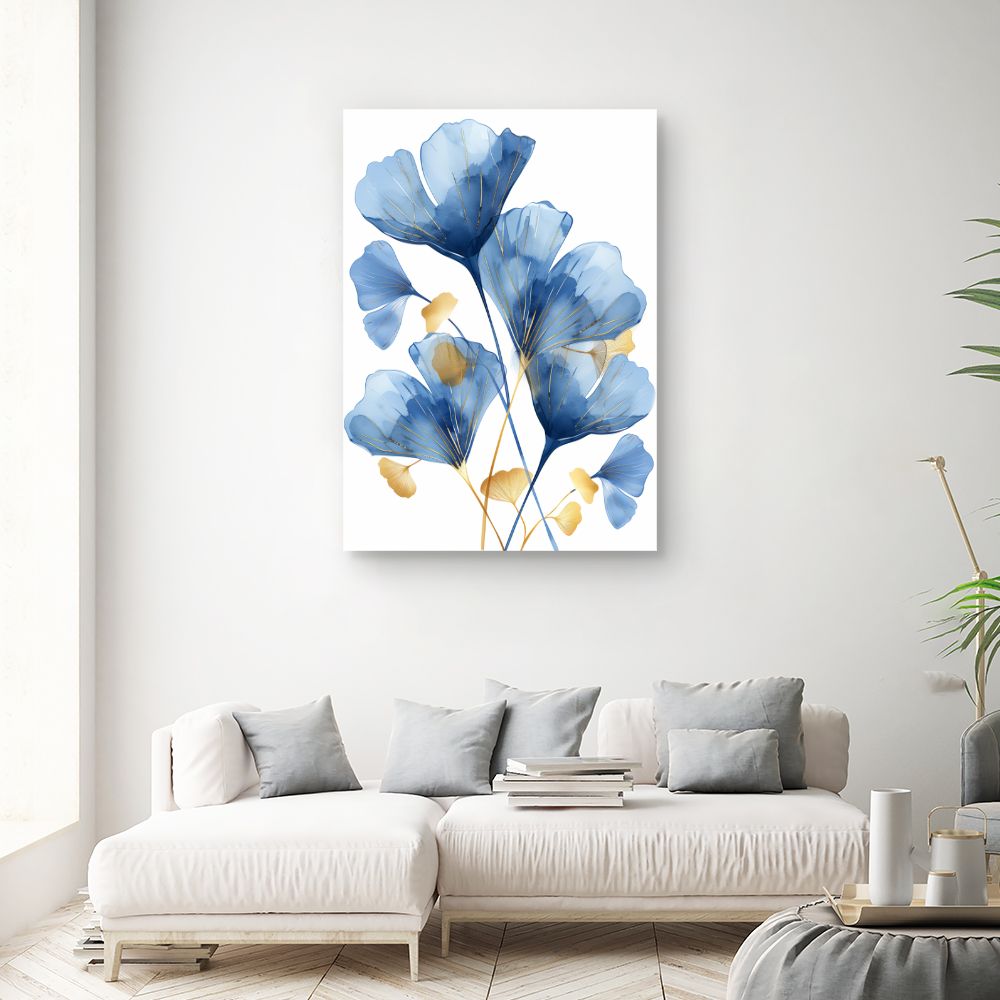 Tableau Fleurs élégantes dorées