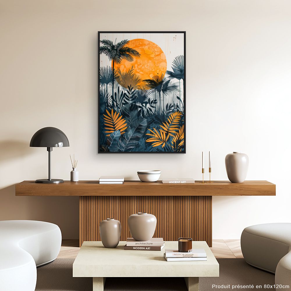 Tableau Soleil tropical vibrant