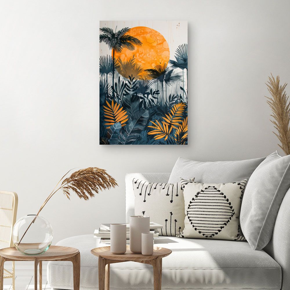 Tableau Soleil tropical vibrant