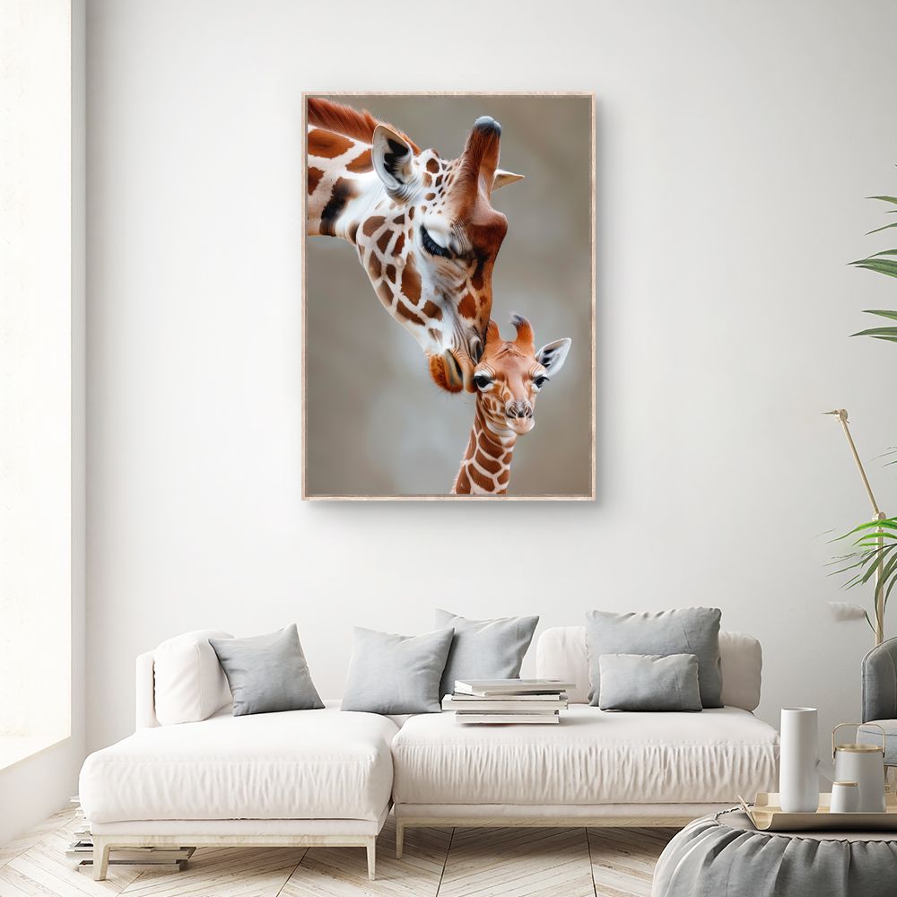 Tableau Douce étreinte animale