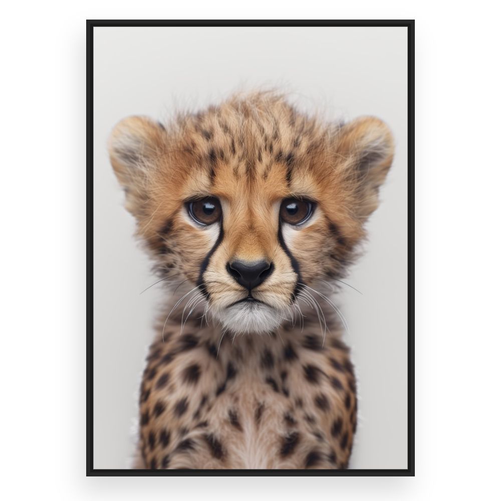 Toile Adorable bébé guépard – toile cadre noir (slide 3)