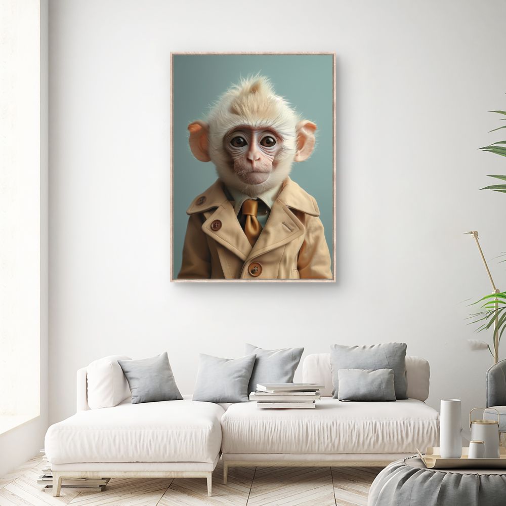 Toile "Singe élégant"