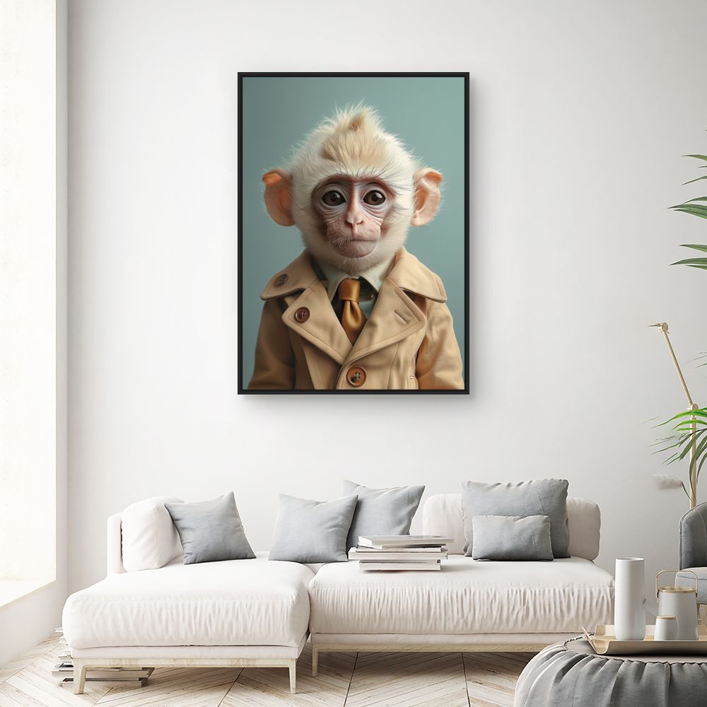 Toile "Singe élégant"
