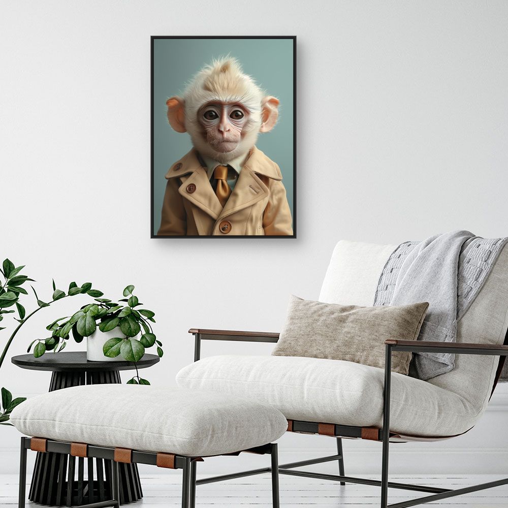 Toile "Singe élégant"