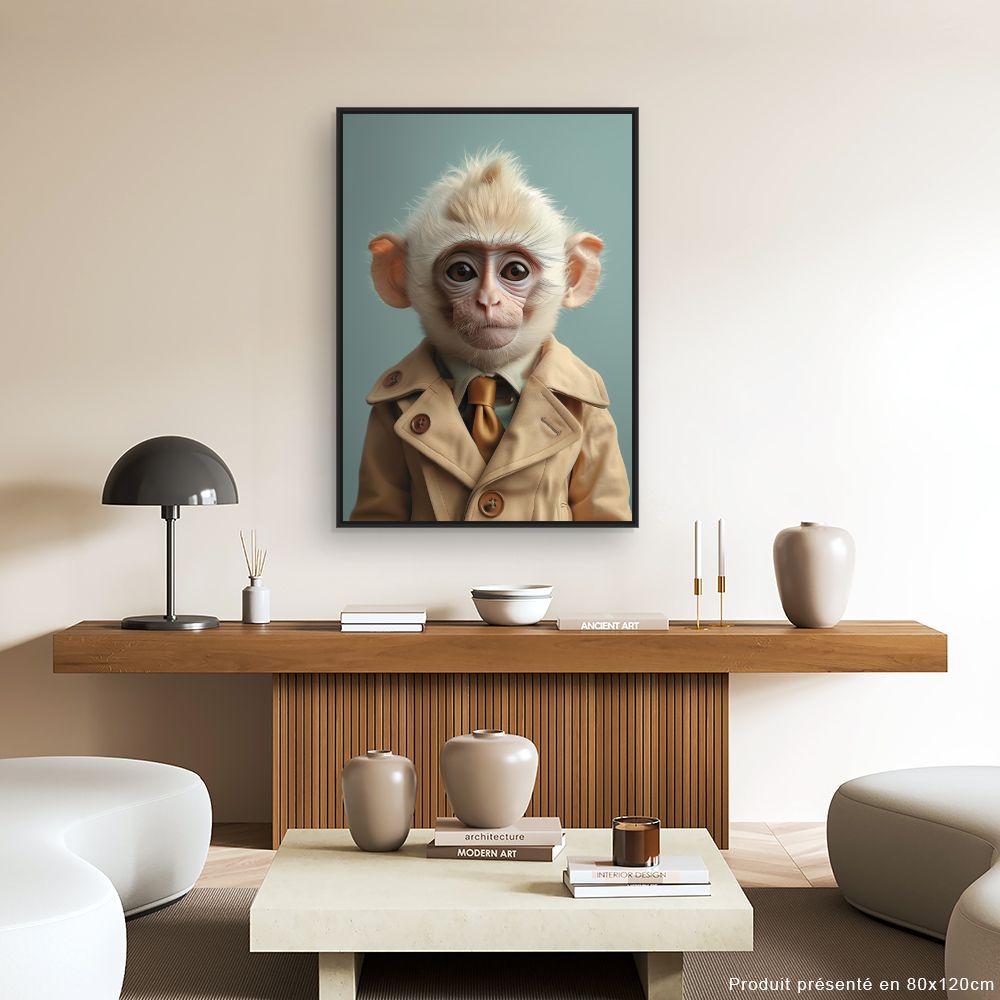 Toile "Singe élégant"