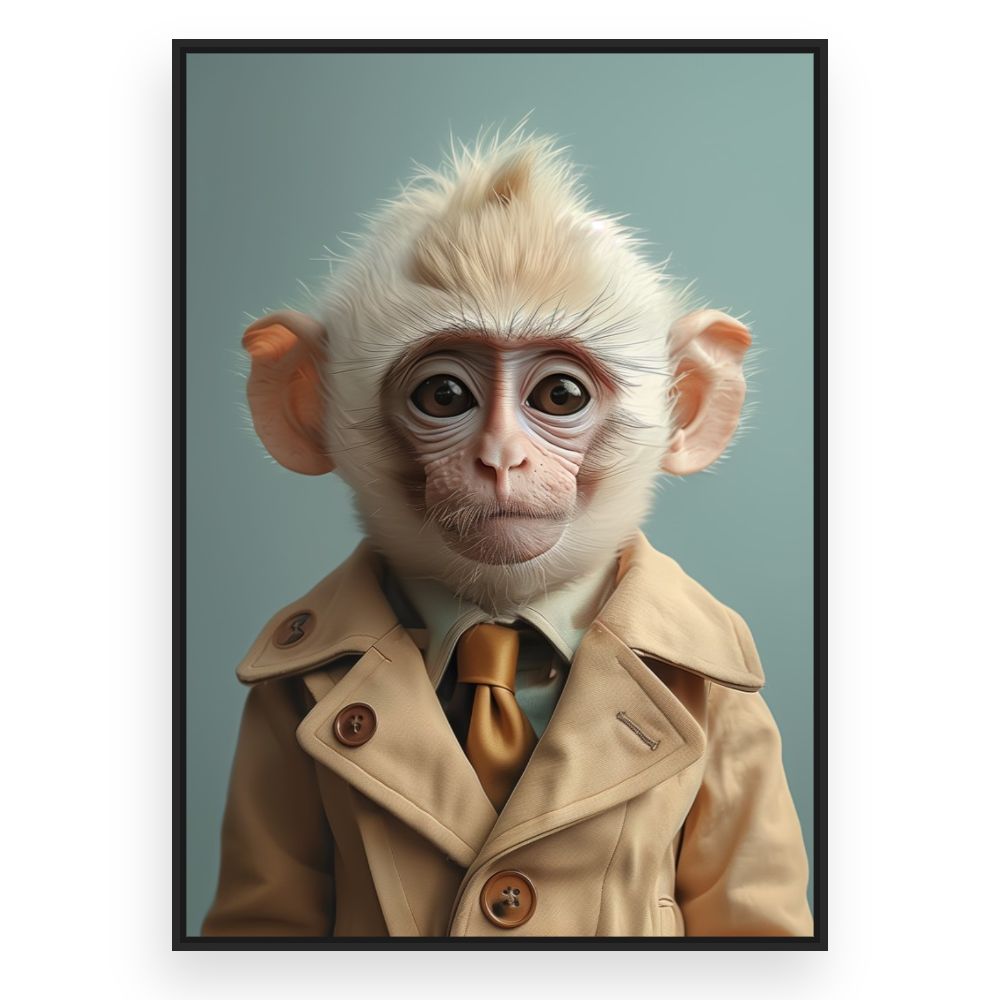 Toile Singe élégant – toile cadre noir (slide 3)