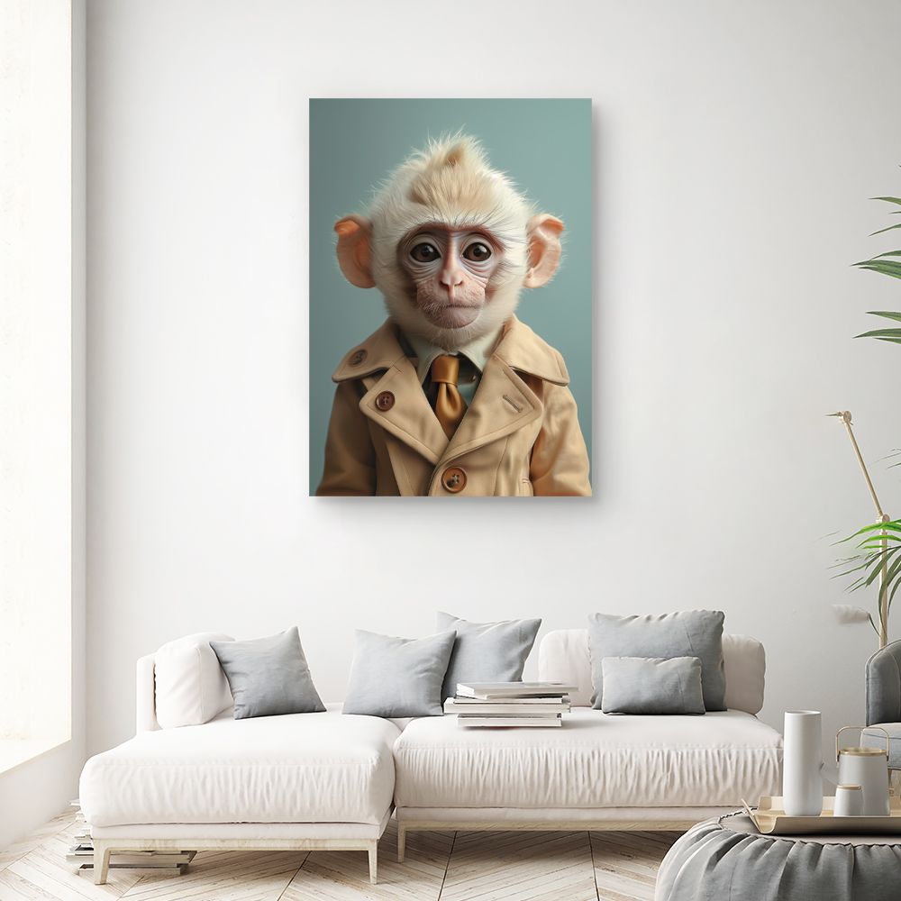 Toile "Singe élégant"