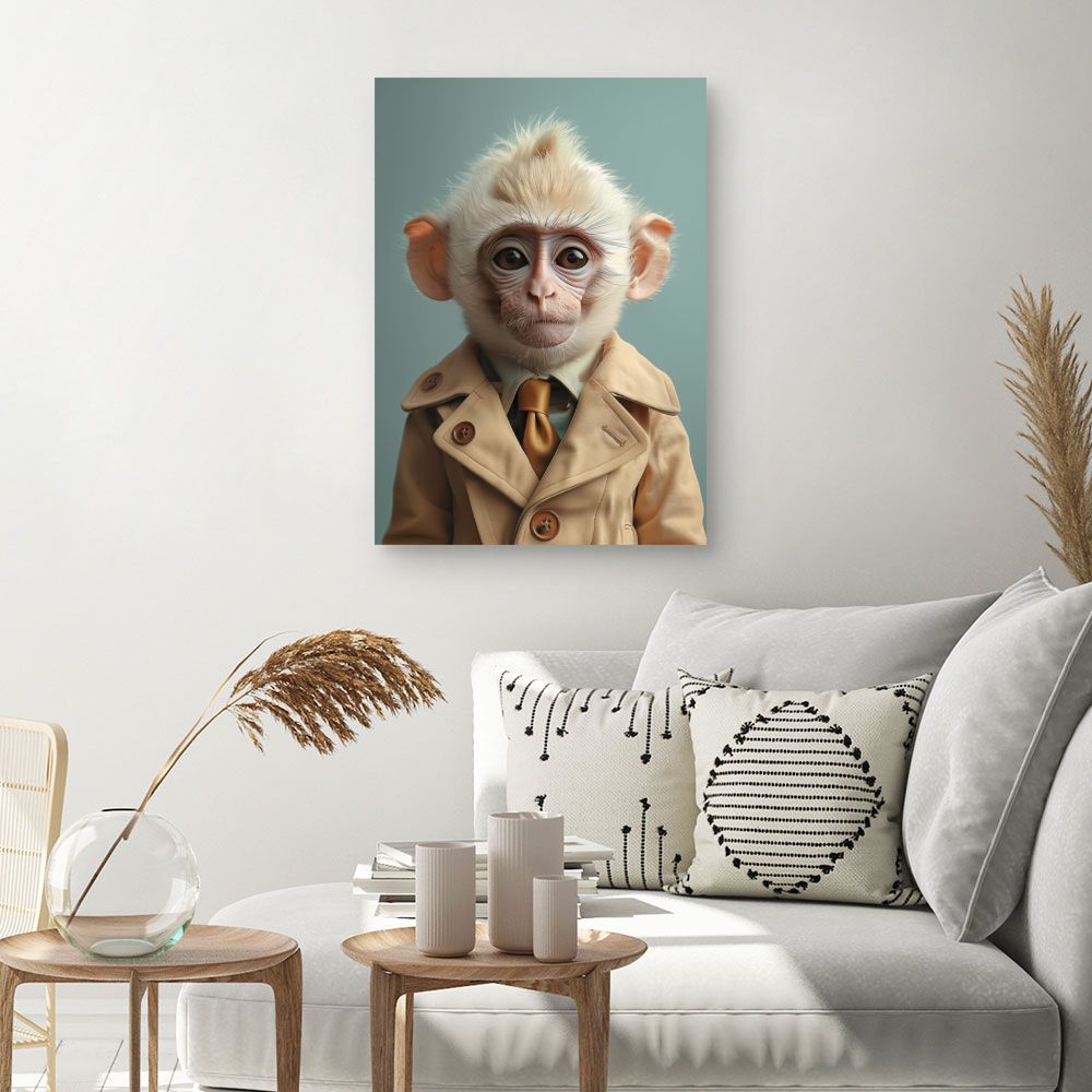 Toile "Singe élégant"