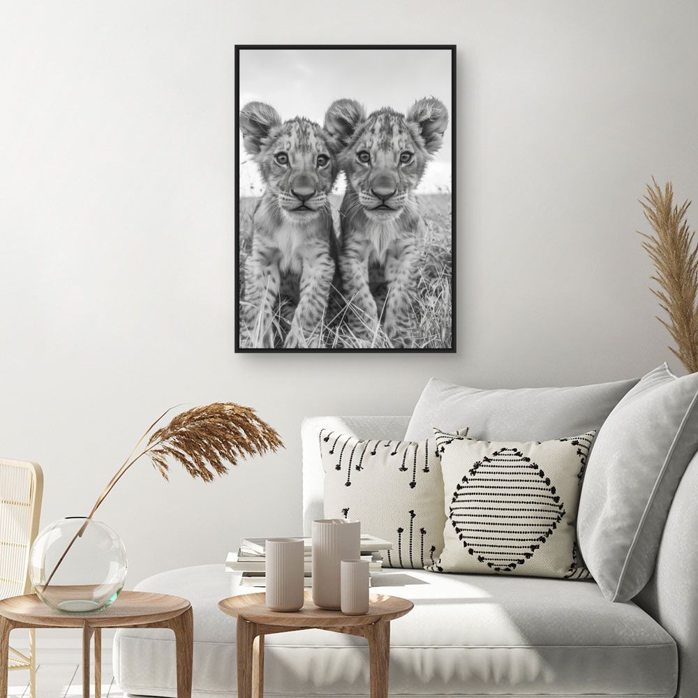 Tableau Lionceaux câlins