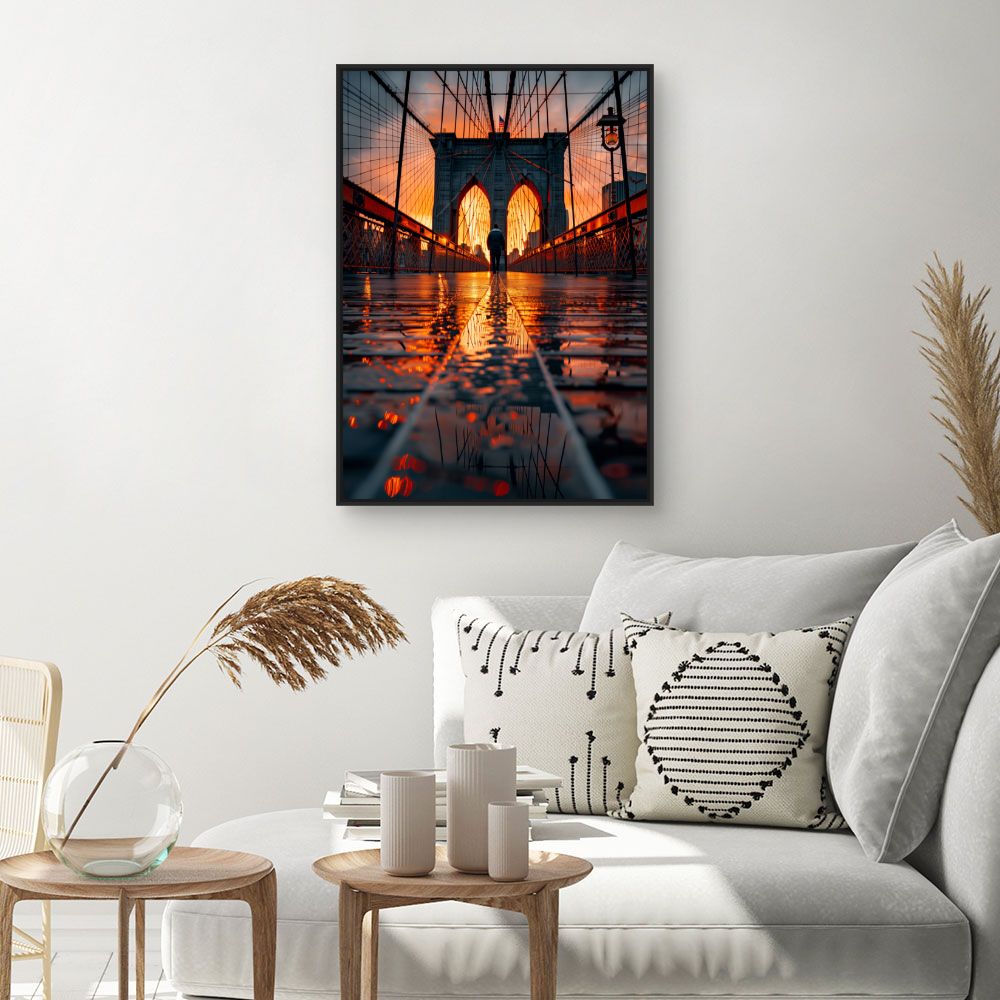 Tableau Coucher de soleil urbain