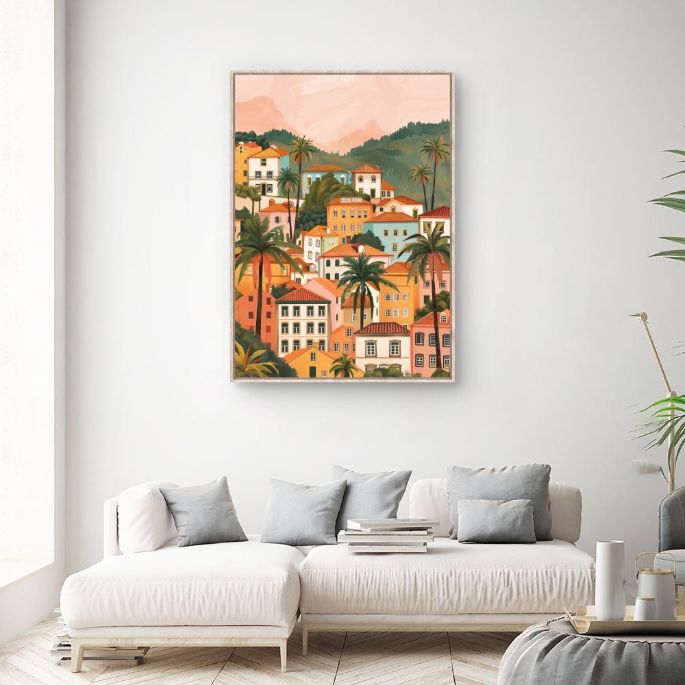 Toile "Maisons ensoleillées"