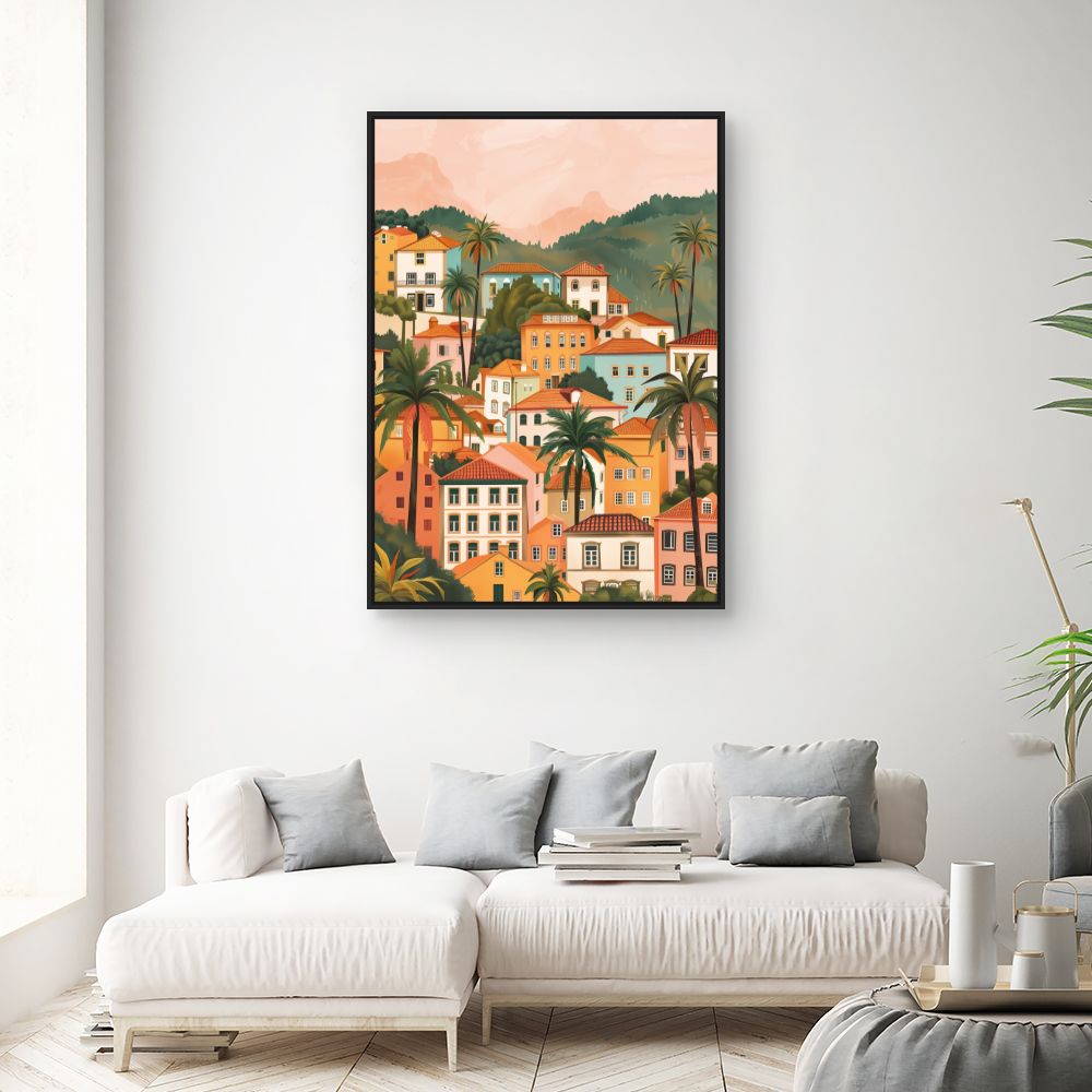 Toile "Maisons ensoleillées"