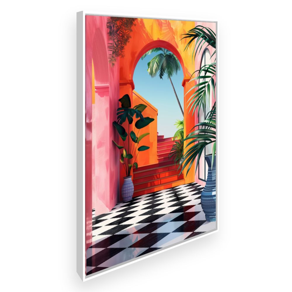 Toile Évasion tropicale – toile cadre blanc (slide 2)