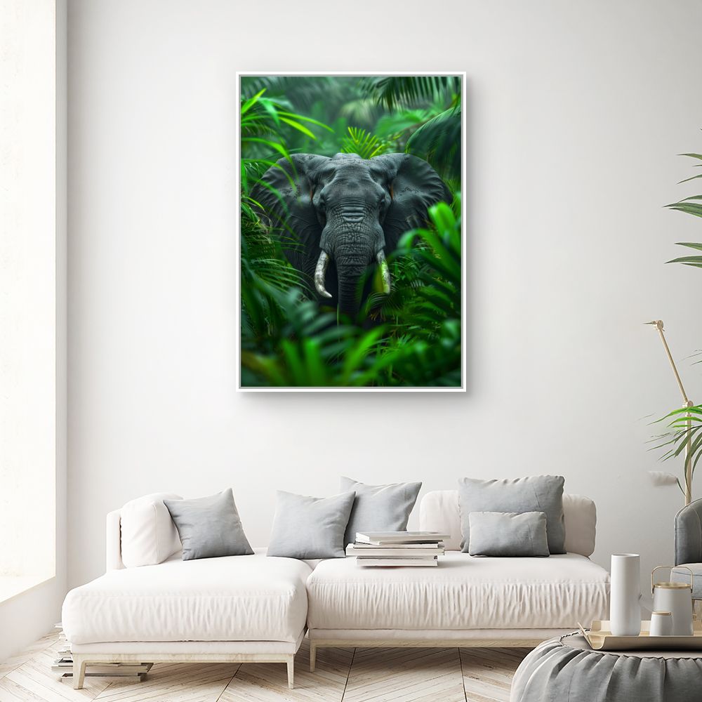 Toile "Éléphant majestueux caché"