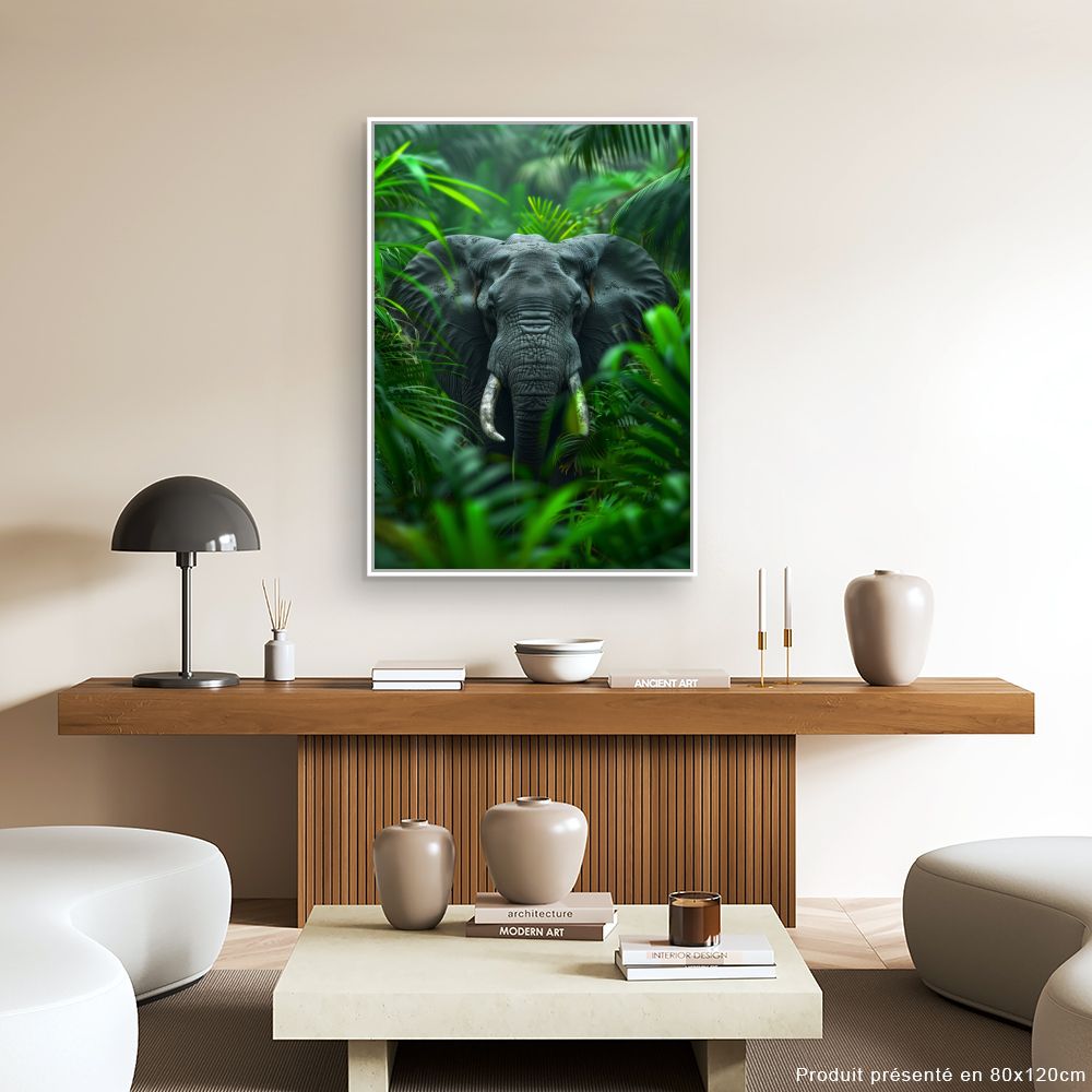 Toile "Éléphant majestueux caché"