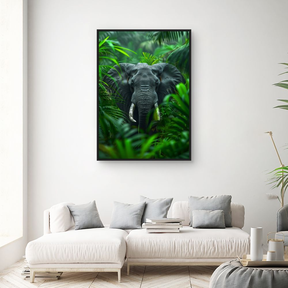 Toile "Éléphant majestueux caché"