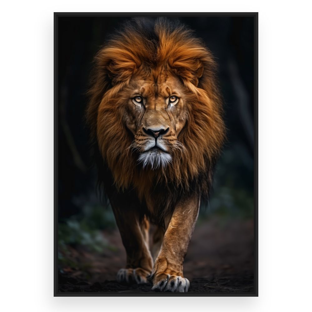 Toile Majestueux lion puissant – toile cadre noir (slide 3)