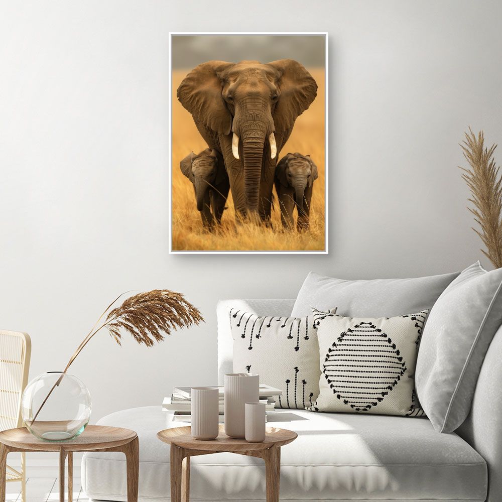 Toile "Éléphants majestueux"