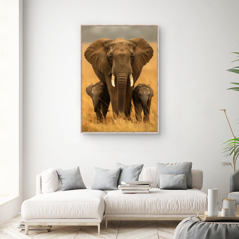 Toile "Éléphants majestueux"