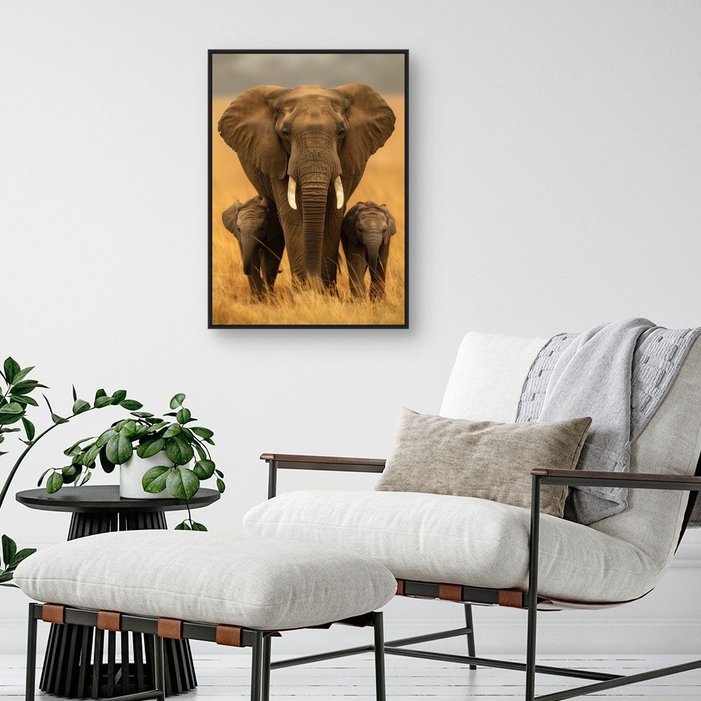 Toile "Éléphants majestueux"