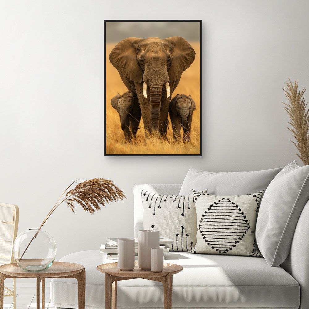 Toile "Éléphants majestueux"