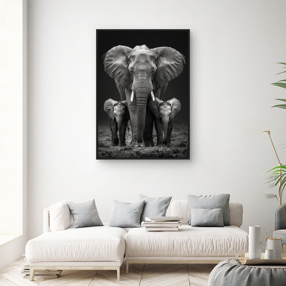Toile "Éléphants majestueux"