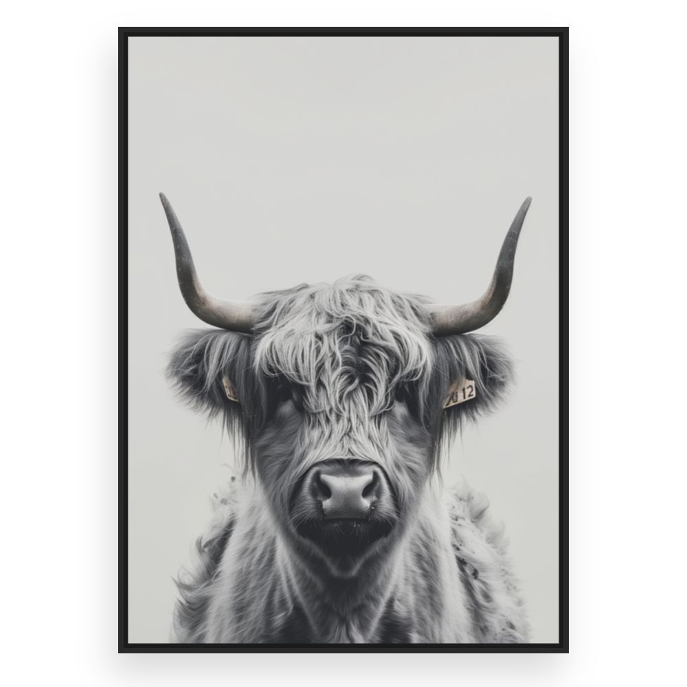 Toile Bovin majestueux – toile cadre noir (slide 3)