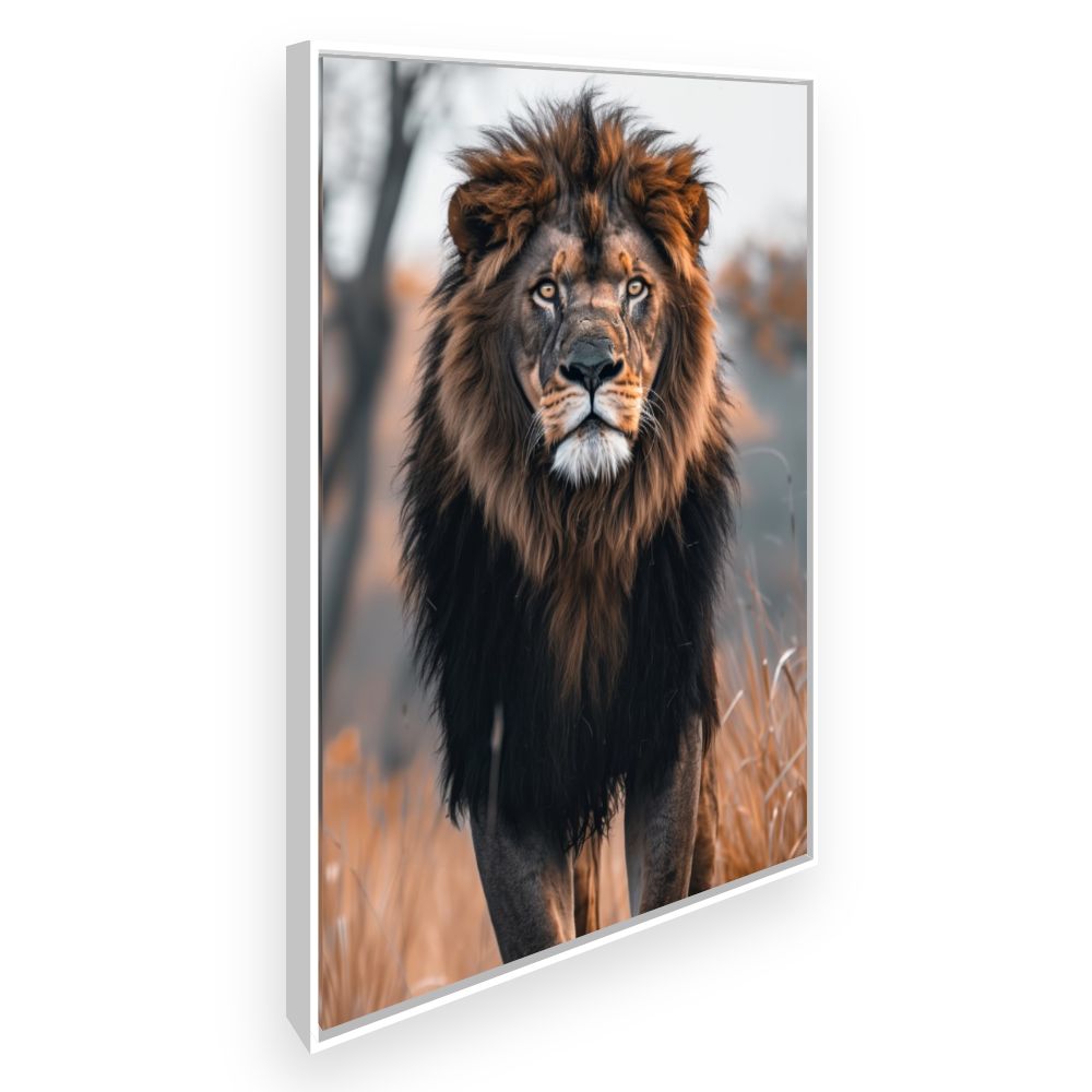 Toile Majestueux lion sauvage – toile cadre blanc (slide 2)