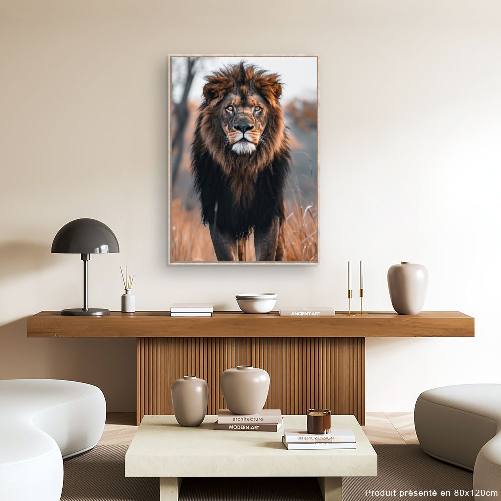 Toile "Majestueux lion sauvage"