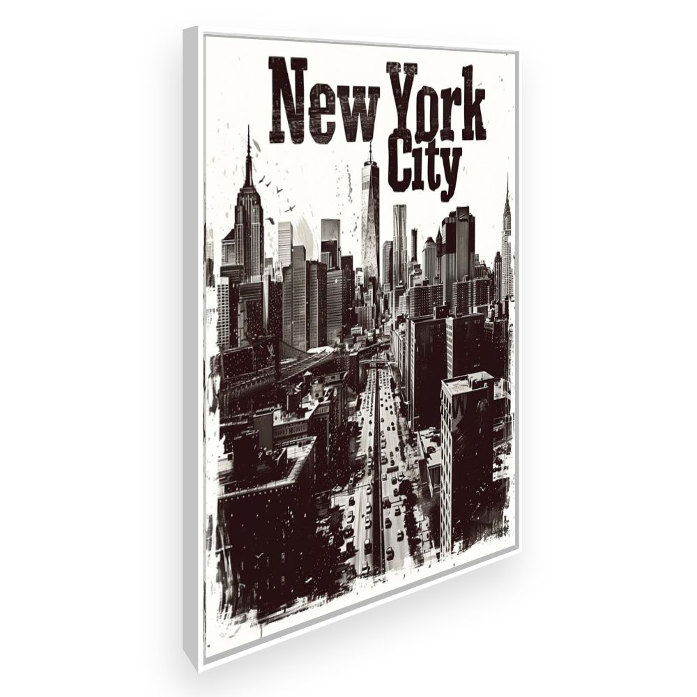 Toile Skyline urbaine captivante – toile cadre blanc (slide 2)