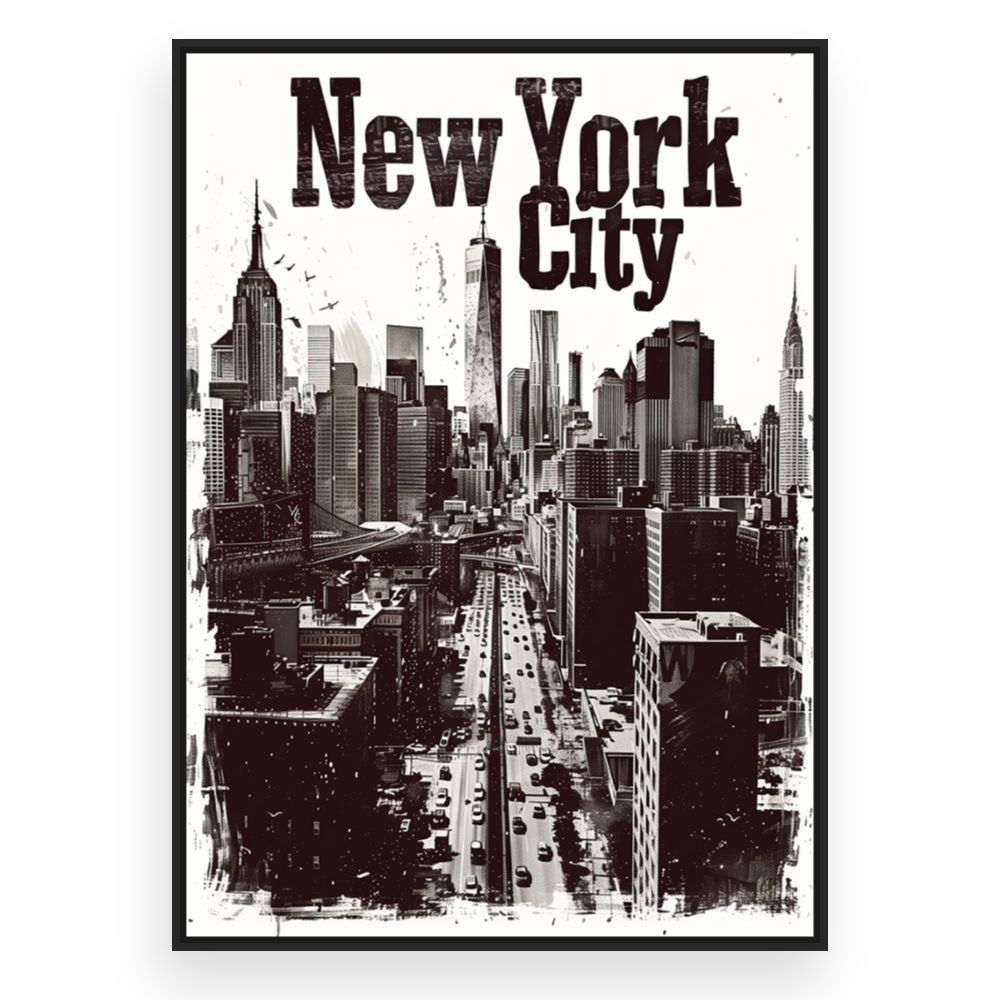 Toile Skyline urbaine captivante – toile cadre noir (slide 3)