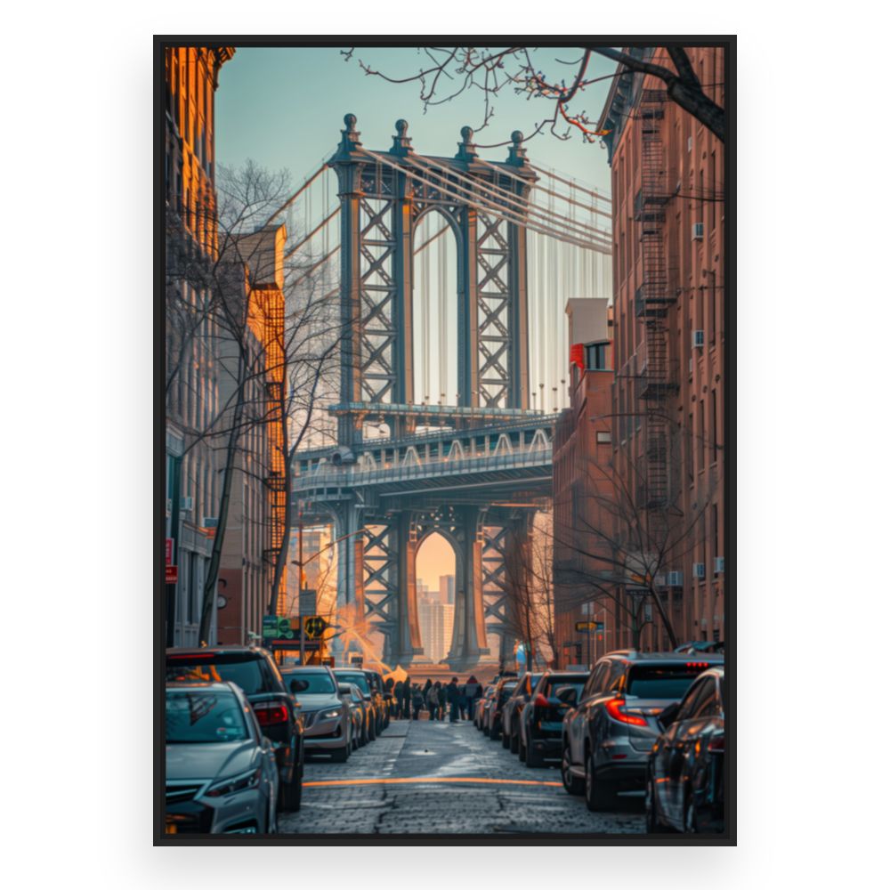 Toile Pont urbain captivant – toile cadre noir (slide 3)