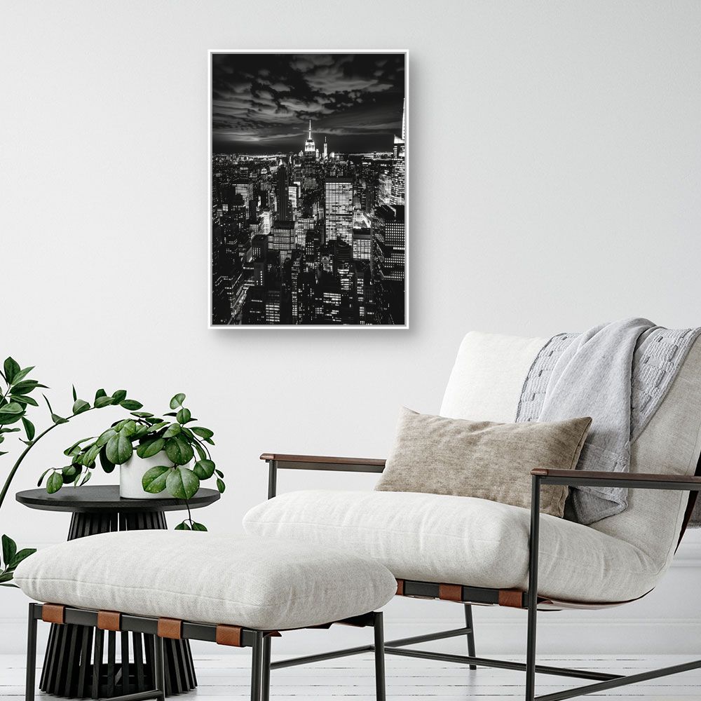 Toile "Ville lumineuse nocturne"