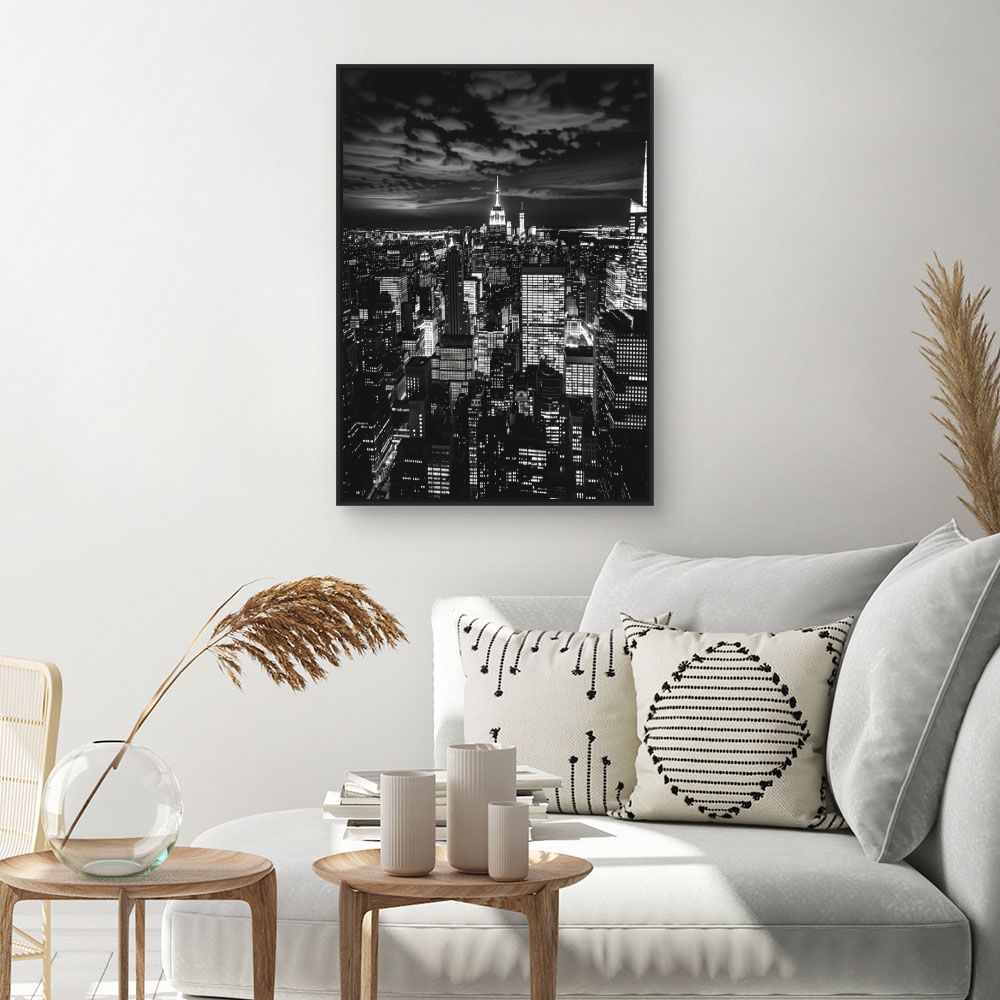 Toile "Ville lumineuse nocturne"