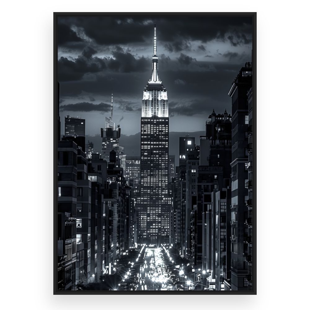 Toile Empire illuminé – toile cadre noir (slide 3)