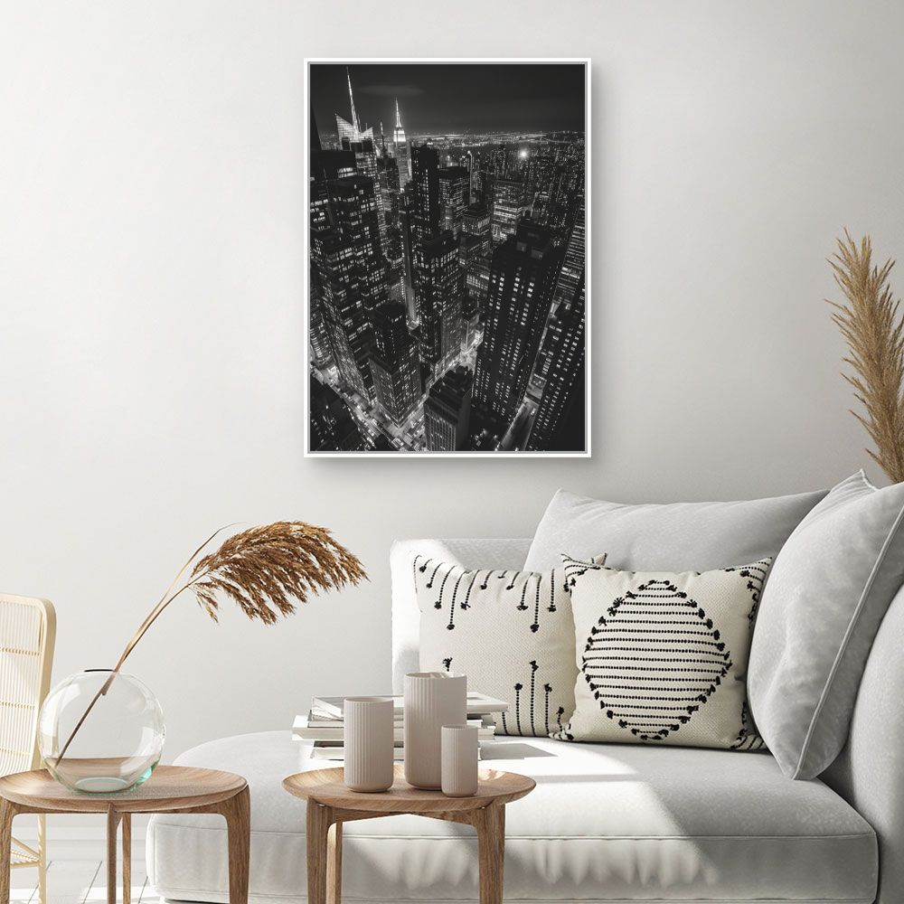 Toile "Ville lumineuse nocturne"