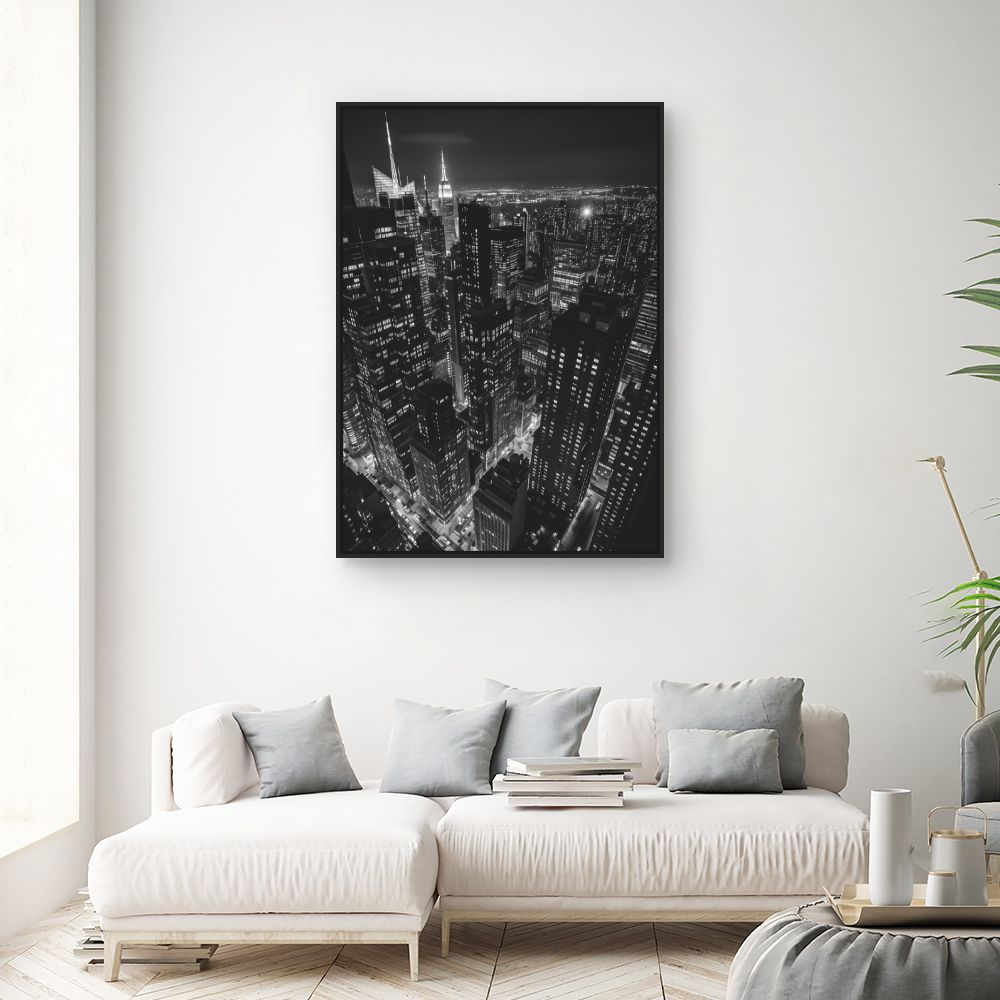 Toile "Ville lumineuse nocturne"