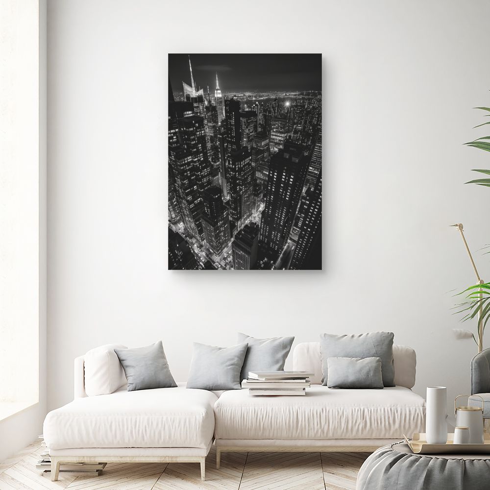 Toile "Ville lumineuse nocturne"