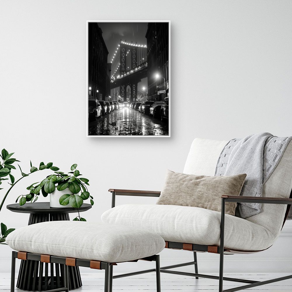 Toile "Pont urbain lumineux"