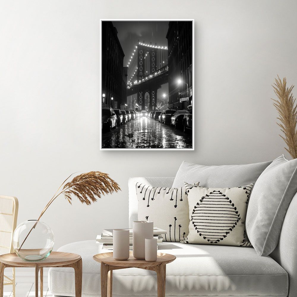 Toile "Pont urbain lumineux"