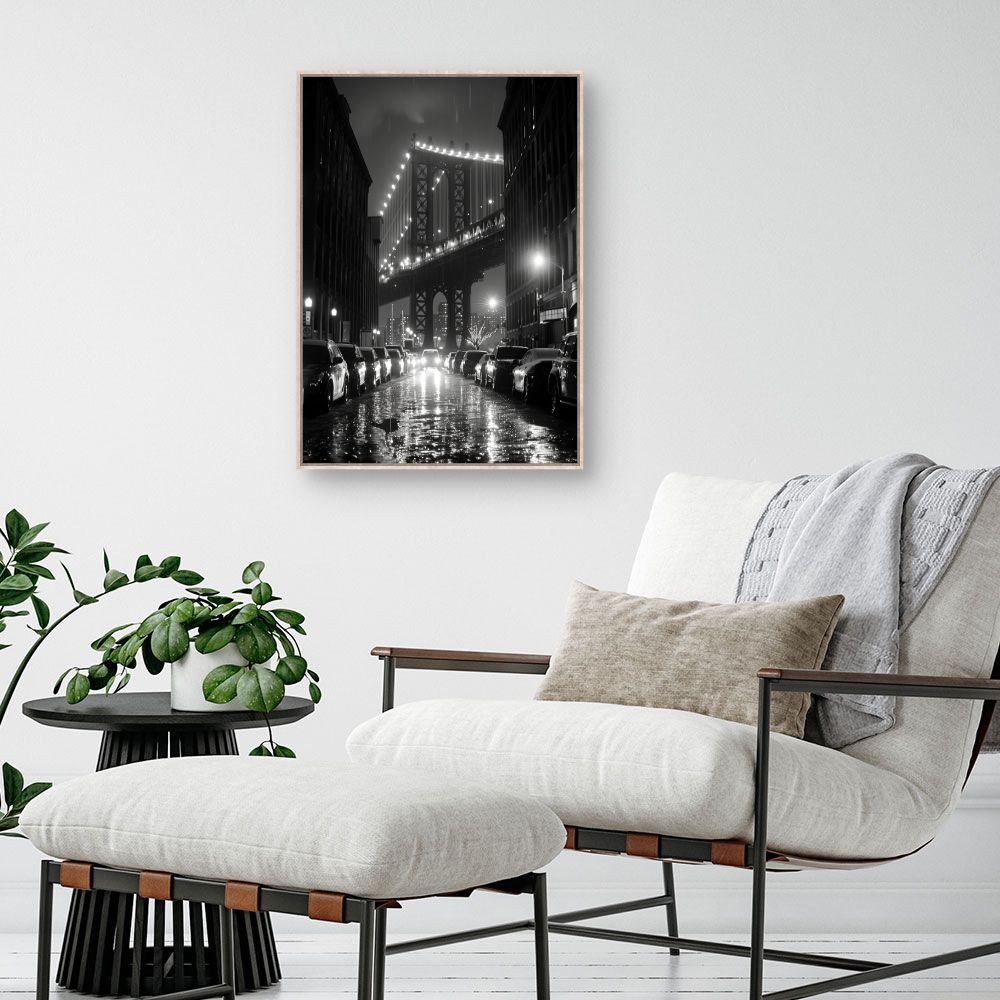 Toile "Pont urbain lumineux"