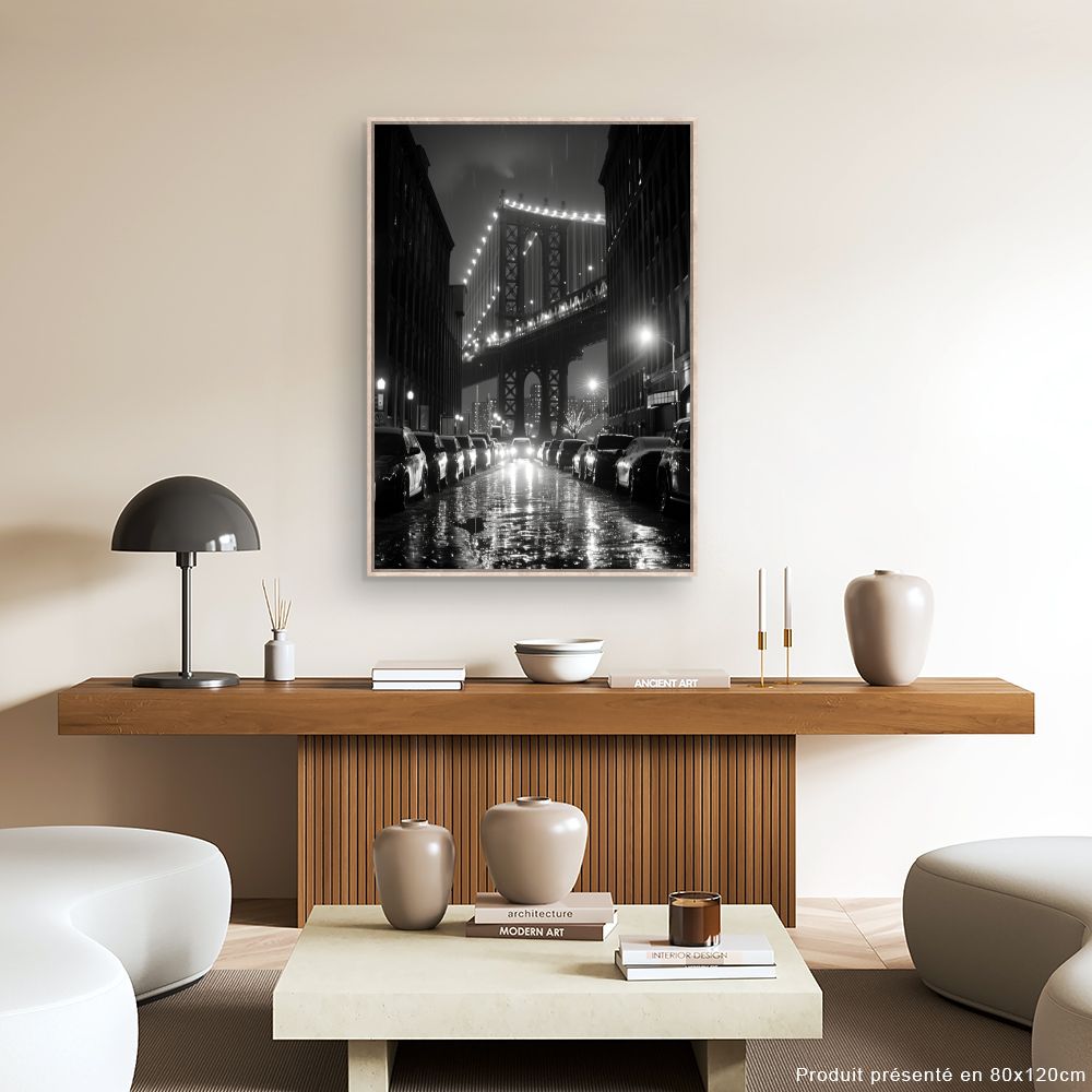 Toile "Pont urbain lumineux"