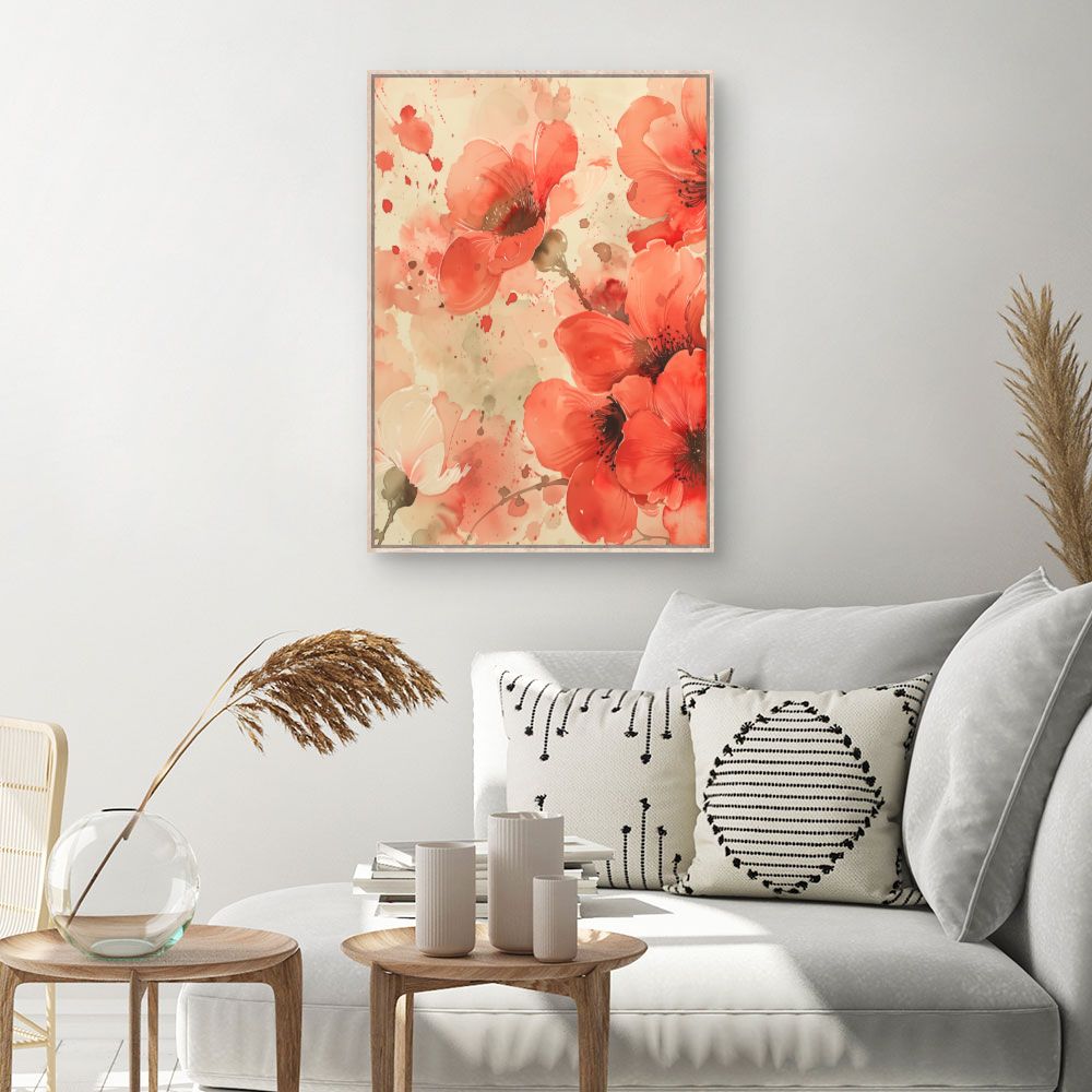 Toile Fleurs éclatantes – toile cadre naturel (slide 1, 60×90)