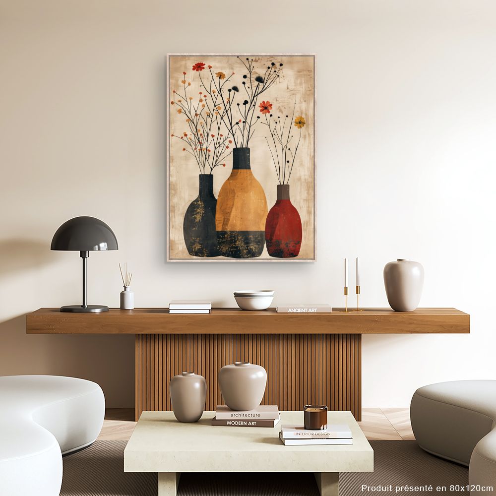Toile "Vases floraux élégants"